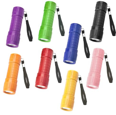8 linternas pequeñas para niños, linternas para niños a partir de 3 años, mini linternas para niños, juego de linternas con pilas, linternas para niños para camping al aire libre emergencias