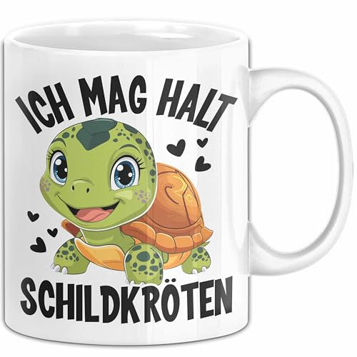 Schildlkröten Tasse Geschenk Ich Mag Halt Schildkröten Geschenkidee (Weiß)