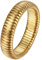 JewelryWe Gold Elastische Ringe für Damen: 6mm Breit Edelstahl Damen-Ring Einfach Gestreift Chunky Ring Frauen Klobig Dick Stapelbare Dehnbare Ringe Band Größe 59