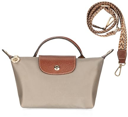 DOMAT Crossbody Tasche für Frauen, Chic leichte Geldbörse mit Leder Top-Griff, kompakte Clutch Bag, Schulter Handtasche (Khaki)