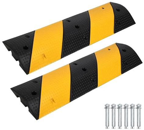 YLLSMGS Drive Over Cable Protector Heavy Duty Rubber 2 Pack 2 Channel 22046lbs Capacity Speed Bumps for Driveway Indoor Outdoor