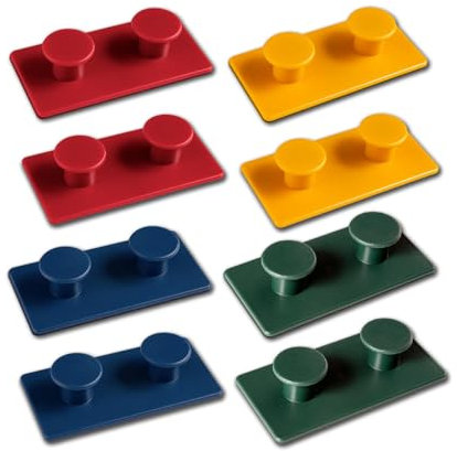 Forreen Crochet adhésif, Lot de 4 Porte Manteau Enfant Multicolore Patere en Plastique ABS de Qualité Supérieure Accroche Polyvalent pour Salle de Bain Chambre à Coucher Cuisine Salon