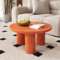 HAINEW Couchtisch Rund mit MDF-Platte und PVC-Beine, Moderner Wohnzimmertisch Beistelltisch Kaffeetisch Sofatisch für Wohnzimmer Schlafzimmer, 72,2×72,2×35,35cm, Orange