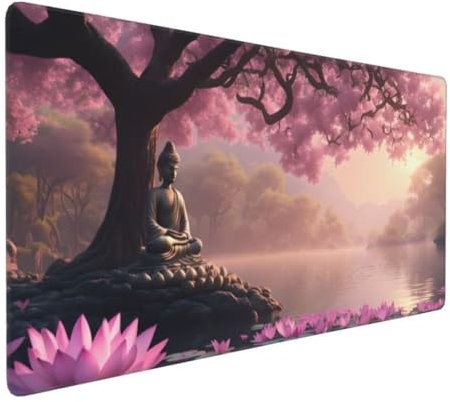 Mouse Mat Zen Gaming Mouse Pad Tree Mousemat, XXL Mouse Pad 31.5x11.8in with Stitched Edges Desk Mat, Non-Slip Rubber Base Mouse Pads, Desk Pad for Keyboard and Mouse, for Office Decor Mousemat G4-610