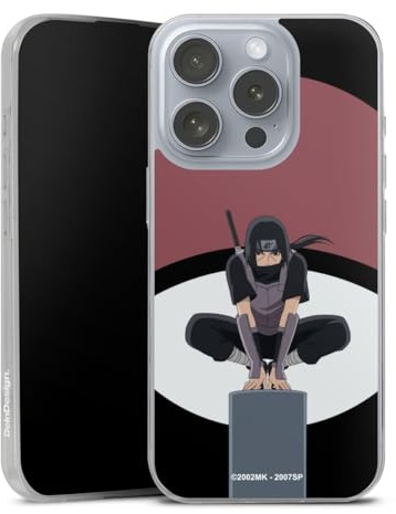 Slim Case kompatibel mit Apple iPhone 16 Pro Silikon Handyhülle transparent Hülle extra dünn Itachi Uchiha Offizielles Lizenzprodukt Naruto Shippuden