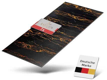 LoXus-Wandpaneele Marmoroptik – Goldener Drache | 1 Pcs 120x60 cm–PVC Wandverkleidung–küchenrückwand- Duschrückwand & Küchenrückwand–Wasserfeste 3D Deko Paneele für Bad, Küche, Wohnzimmer & TV Wand