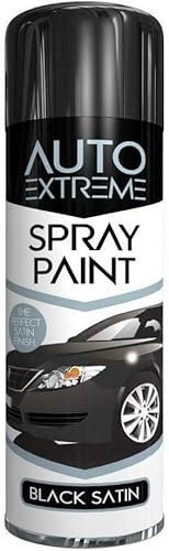GSV Essentials Black Satin Auto Spray Paint, Smooth Finish, Non-Cracking, Fast Drying, Long-Lasting, Suitable For Wood, Metal, Plastic, Fabric, Ceramics, Glass, 400ml
