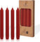 Scentoria Stabkerzen, 4 Stück Kerzen, Stabkerzen, Spitzkerzen, Bunte Kerzen, Stabkerzen Set, 4x Tafelkerzen Gerippt, 25cm, 7 Stunden Brenndauer (Rot)