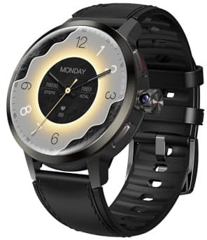 AIEK 4G LET Smartwatch, Telefon-Uhren mit ausziehbarer drehbarer Kamera, 2G RAM, 16 GB ROM, 4,4 cm AMOLED-Touchscreen, GPS-Smartwatch für Männer und Frauen, 1520 mAh, SIM-Slot,
