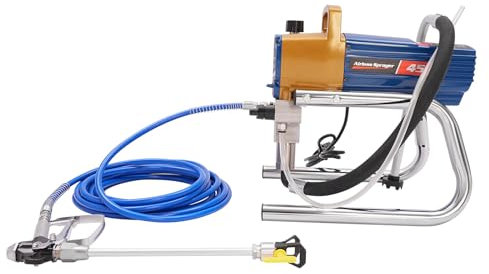 Airless Paint Sprayers, 1500W Electric Interior Wall Air Spray with Pressure Gauge, 8m Hose, 517 Nozzle, Pressure Adjustable Spraying Machine for Walls Ceilings Furniture Fence