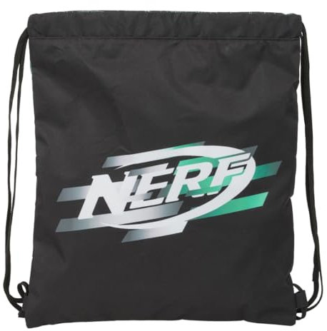 NERF Game Rucksack, flach, groß, ideal für Kinder verschiedener Altersgruppen, bequem und vielseitig, Qualität und Widerstandsfähigkeit, 35 x 1 x 40 cm, Schwarz, M, Casual