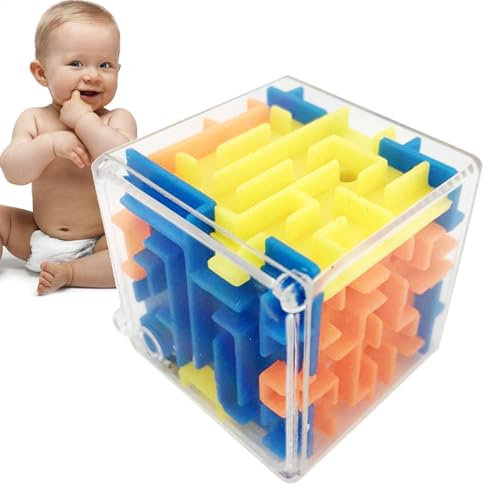 Labyrinth Spielzeug - 3D Ball Maze Toy für die Kleinen, Labyrinth mit rotierenden Kugeln | Labyrinth aus tragbaren Würfeln, Lernspielzeug, für Geburtstagsfeiern