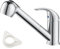DAYONE SUS304 - Grifo de cocina con alcachofa extensible, acero inoxidable de alta presión, grifo mezclador de cocina con 2 tipos de chorro, giratorio 360°, cromado