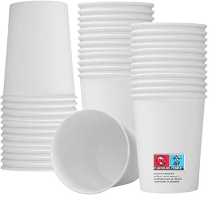 Perla Italia 300 Bicchieri Carta 200ml per Acqua e Bevande Calde – Monouso | Carta alta qualità, Ecologici, Riciclabili, Rivestimento impermeabile, Perfetti per feste, Adatto a Bevande Fredde e Calde