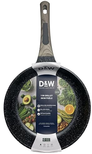 Generic D&W Premium Nonstick Skillet and Fry Pan, Deane White Cookware - 9.5 inch/11 inch - Skillets, Sauce Pans, Pots & Frying Pan (11 Brown Handle)