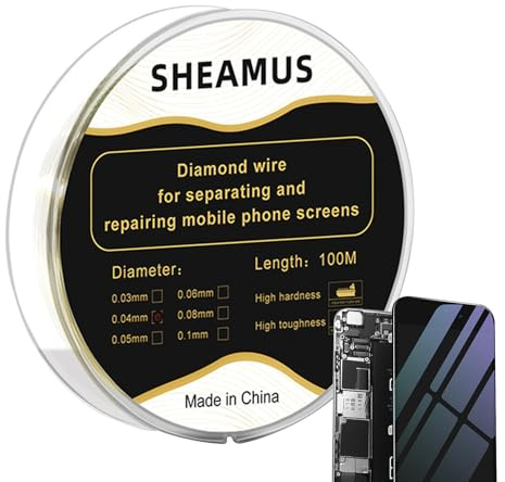 Glas Bildschirm Schneidedraht,100 Meter Glas Trennwerkzeug Reparatur Set - Präzisionskabel für Handy Zubehör Metallreparatur Laptops Tablets Zuhause Unterwegs