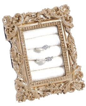 nbeads Vintage Ringhalter, Schmuckring Ausstellungsständer Rahmen Ohrring Ausstellungstablett Schmuckhalter Tablett Schaufenster Für Fotografie Requisite Hochzeitsdekor Handel Verkauf