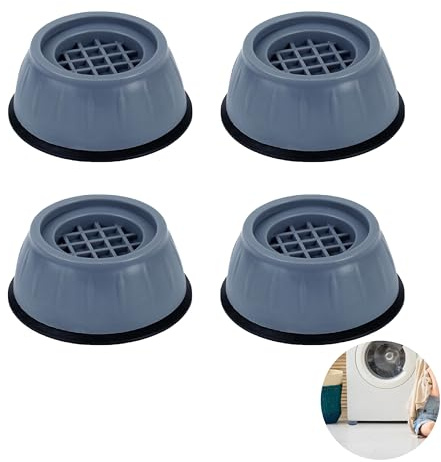4 Pièces Pied Anti Vibration Machine a Laver, Tampons À Pied Machine À Laver Tampon Anti Vibration Antidérapant Patins Caoutchouc en Plastique Empilable pour Sèche-Linge Meubles Réfrigérateurs