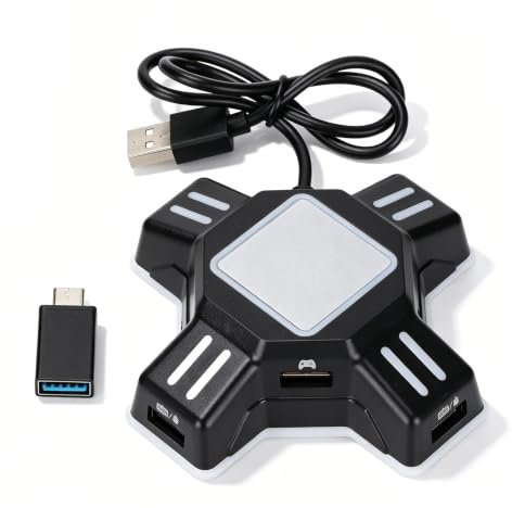 CHEOTIME Adapter Maus und Tastatur Konverter for PS 3 4 Switch X Box One, USB Maus Tastatur Adapter Konverter Game Controller Converter Keyboard Mouse