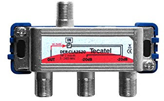 Tecatel DER-CLA2S20 - Derivador Serie Class A, 2 Salidas y 20 dB, Color Gris