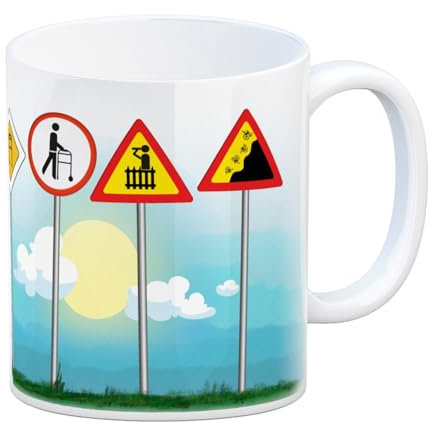 Verkehrsberuhigte Zone Kaffeebecher - hier wohnen Menschen ab 49 Tasse Becher