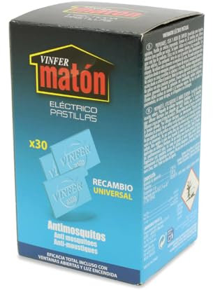 Vinfermatón - Insecticida Matón Eléctrico Mosquitos y Moscas - Recambio 30 Pastillas