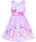 Sunny Fashion Vestito Bambina Viola Unicorno Fiore Estate Sole 9-10 Anni
