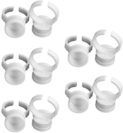 HEALIFTY Récipient à pigments jetable pour porte-bagues d'encre pour tatouage sourcil M 100pcs (blanc)