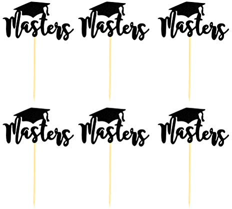 Amosfun 24 stücke Graduation Masters Hut Form Kuchen Cupcake Topper Graduation Cake Dekorationen Party Supplies