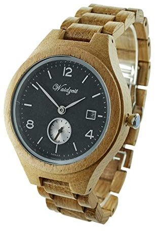 Waidzeit YK02 Barrique Riesling Uhr Herrenuhr Holz Holz Analog Datum Braun
