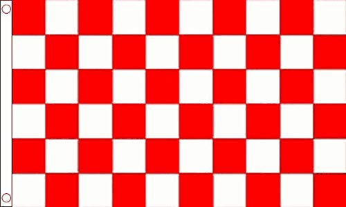 Bandiera a quadri rossa e bianca - 100% poliestere con occhielli - FlagSuperstore©