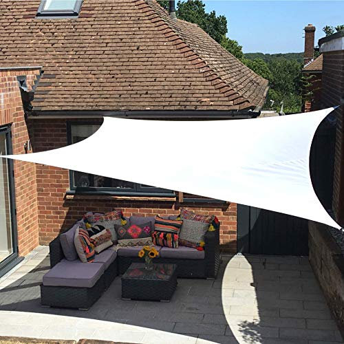 Clara Shade Sail Toile Parasol carrée de Jardin 98% de Protection Contre Les UVs Blanc (Rectangle 4m x 6m, Blanc)