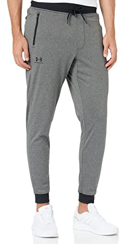 Under Armour Men's Sportstyle Tricot Joggers Pant, Carbon Heather (090)/White, M Tall