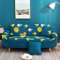 LNXSESN Sofabezug Gelb-Weiß-Petrol Sofaüberwurf Stretch Couch überwurf Elasthan Universal Sofahusse Moderne Anti-Haar Couch überzug Antirutsch Sofa überzug 2 Sitzer