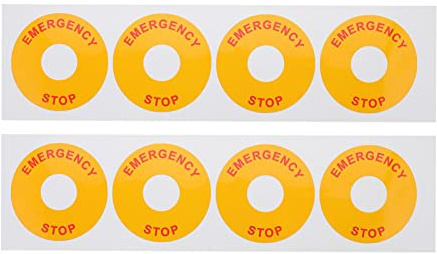iplusmile 8St Notstopp-Warnung Not- Halt- Zeichen- Label Not-Aus-Aufkleber für Geräte Aufkleber für Not-Aus-Schild Metall Netzschalter Straßenschild Knopf das Schild rot