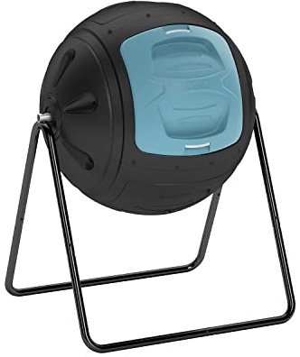 SQUEEZE master Multifunktionaler 130 Liter Tumbling Komposter für den Gartenabfall und Küchenabfälle Komposteimer mit benutzerfreundlichen Ablassstopfen zum Sammeln von Flüssigkeit