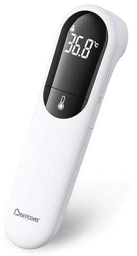 Berrcom Fieberthermometer Kontaktlos Infrarot Stirnthermometer mit Neue Dual-Sonden-Technologie Fieberthermometer für Kinder und Erwachsene mit Sofort Ablesung, Sanfter Vibrationsalarm