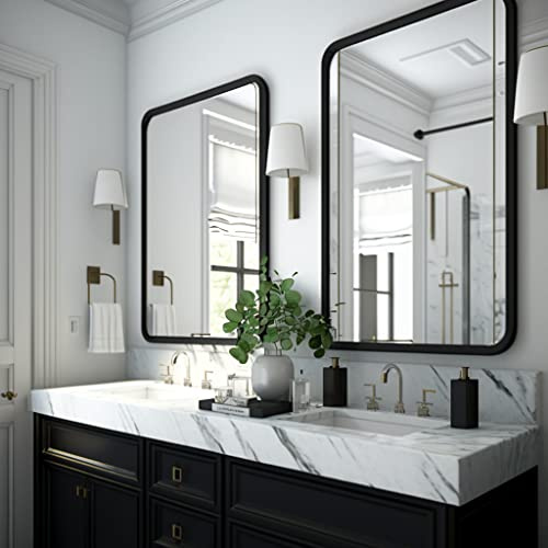 USHOWER 2-Pack Black Bathroom Mirrors for Over Sink 24 x 36 Inch