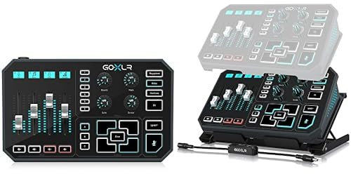 TC Helicon Plateforme de Diffusion en Ligne Révolutionnaire Goxlr avec Mélangeur 4 Canaux, Faders Motorisés, Table de son et Effets Vocaux ,Compatible PC Uniquement & TC-Helicon GO XLR DESK STAND