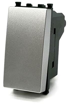 Vetrineinrete® Pulsante unipolare compatibile con vimar plana interruttore relè 10A 250V invertitore deviatore campanello (Silver)