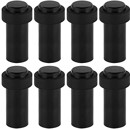 8 x Türstopper zum Schrauben 80mm Höhe - Montage am Boden oder an der Wand - Edelstahl Gummi Wandtürstopper inkl. Befestigungsmaterial