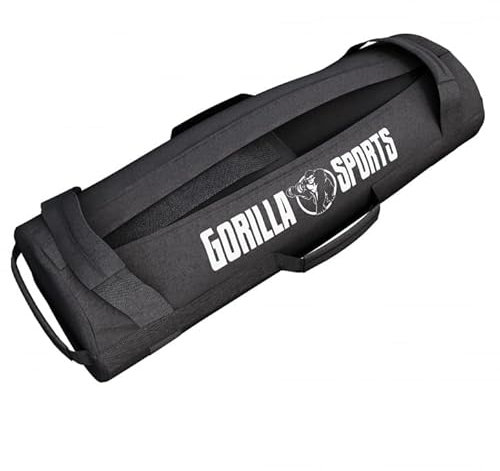 GORILLA SPORTS® Fitness Power Bag - 20/30 kg, Gefüllt, Metallsand, Verstellbare Gewichte, mit 6 Griffen - Sandsack, Gewichtssack, Core Bag, Sandbag, für Functional Training, Krafttraining, Workout