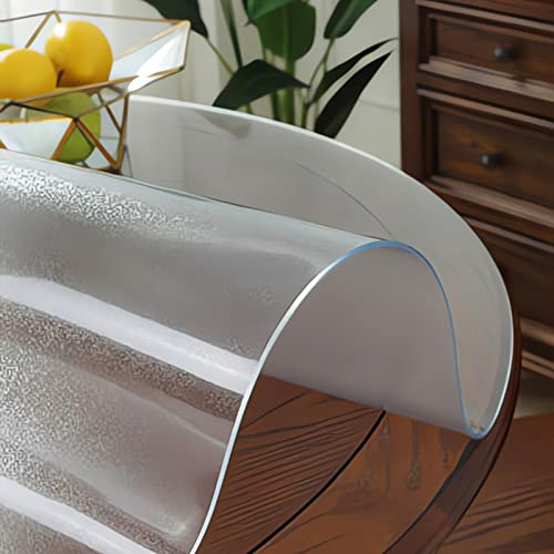Telo protettivo Rotondo per Tavolo,Copritavolo,Tovaglia in PVC Trasparente,Resistente All'abrasione,per Scrivania Tavolo Riunioni Tavoli Rotondi da sala da Pranzo,Spessore 2mm 60cm di Diametro