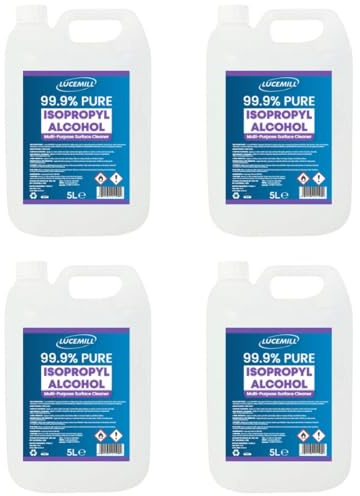 Lucemill 99.9% Isopropyl alcohol | 20 litre | Super Strength IPA First Aid Antiseptic | 99.9% Isopropyl Alcohol | Clear Liquid