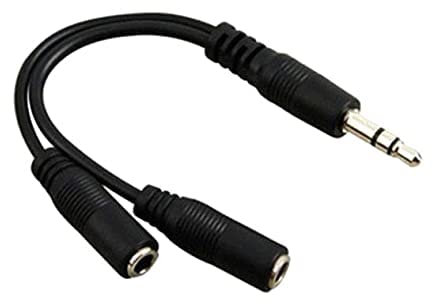 Mr. Gadget's Solutions® 6 inch 3.5mm Audio Splitter Cable - Stereo Splitter Cable - Gold Terminals - 3.5mm Male to 2x 3.5mm Female - Headphone Splitter, Black