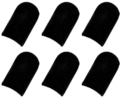 sourcing map Finger Sleeves for Gaming, Touch Screen Finger Thumb Cover Sleeve, Carbon Fiber Anti-Sweat Breathable Black for Mobile Gaming Pack of 6