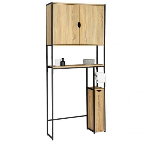 IDMarket - Meuble WC 3 en 1 avec armoires de rangement DETROIT design industriel