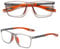 Hubeye TR90 Sports Reading Glasses for Men and Women Square Comfortable Flexible Blue Light Blocking Computer Readers 3.50