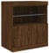 vidaXL Sideboard, Kommode mit viel Stauraum, Highboard Schrank mit LED-Leuchten, Anrichte Beistellschrank Standschrank, Modern, Braun Eichen-Optik