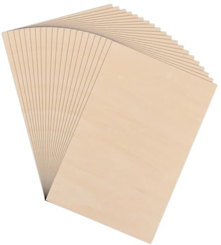 LDHHYH 20 Stück Sperrholzplatte 300 x 200 x1.5 mm, Lindensperrholz Balsaholz Platten, Sperrholz Lindenholz Bastelholzplatten, Holzplatten zum Basteln für Gemälde, DIY Modell, Flugzeug Model